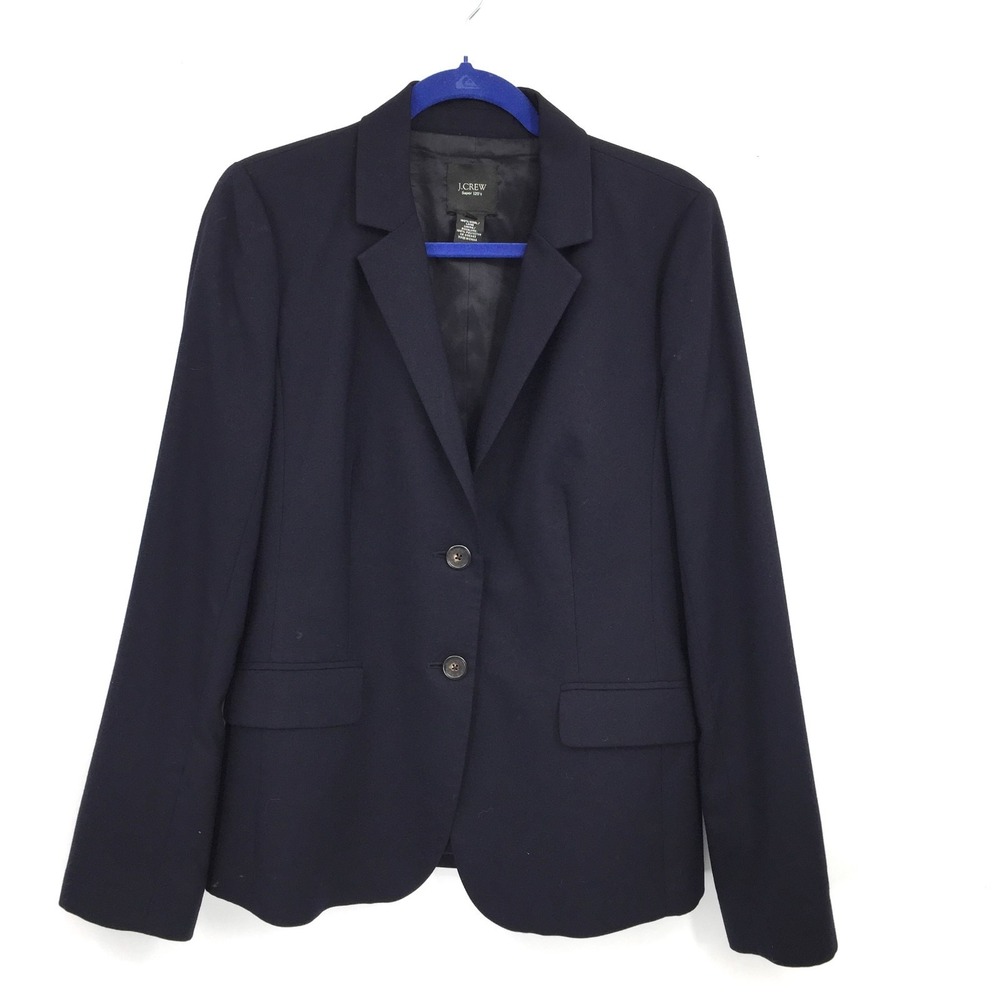 J.crew super 120s wool navy 2 button suiting jacket blazer preppy old money 12T